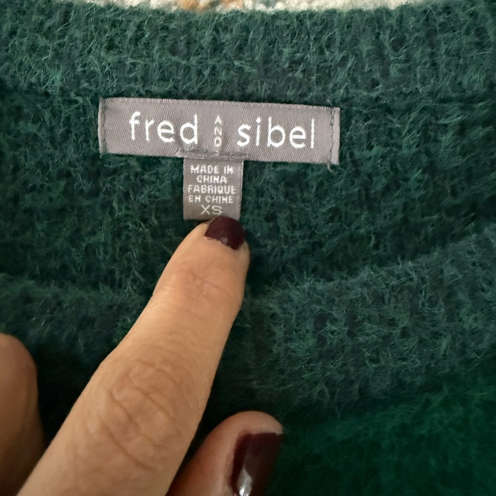 LIKE NEW Anthropologie Fred and Sibel Susan Plaid Pullover Green Black Sweater X - Picture 8 of 10